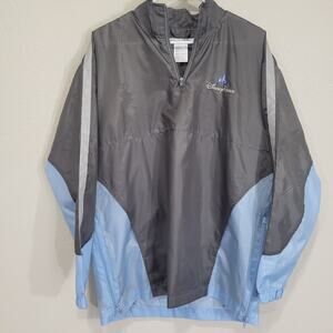 Disney Parks Windbreaker Rain Pullover XS/S Gray Blue Castle Cinderella Half Zip